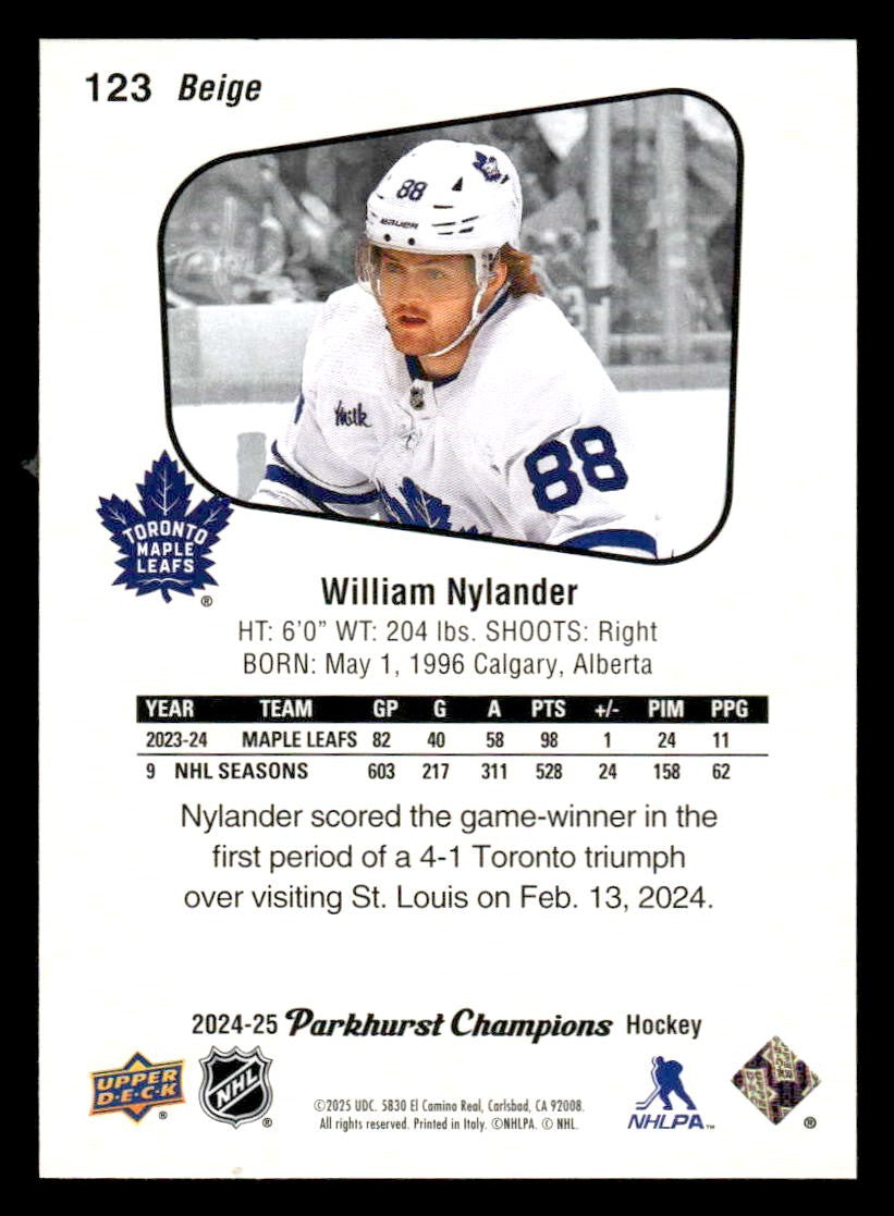 2024-25 Parkhurst Champions #123 William Nylander
