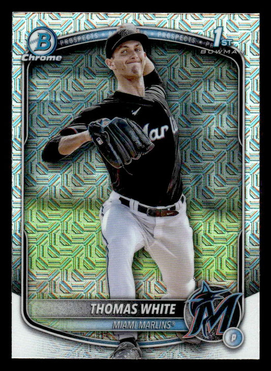 2025 Bowman #BCP-69 Thomas White Chrome Prospects Mega Refractor