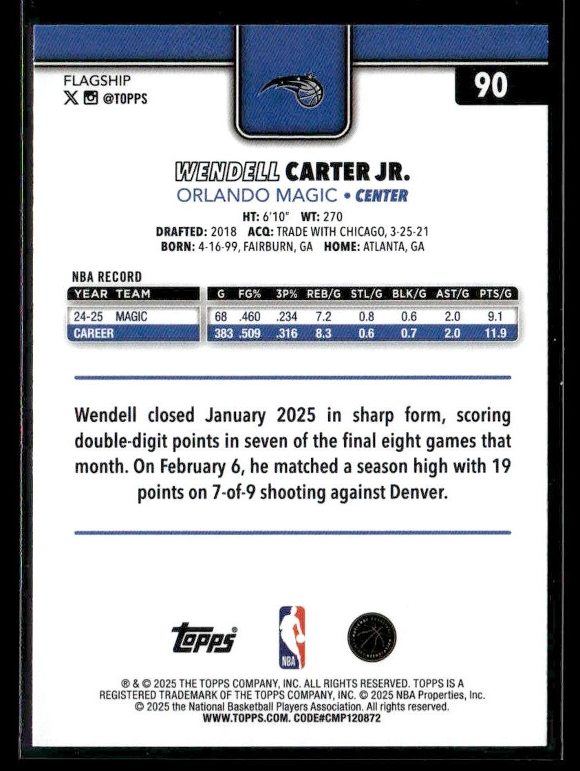2025-26 Topps #90 Wendell Carter Jr.