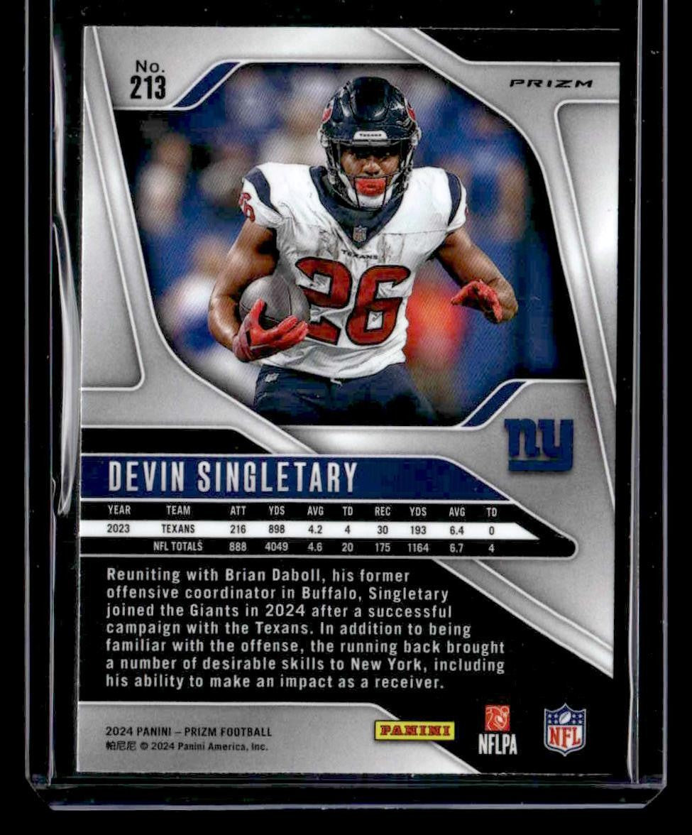 2024 Panini Prizm #213 Devin Singletary Black and White Checker