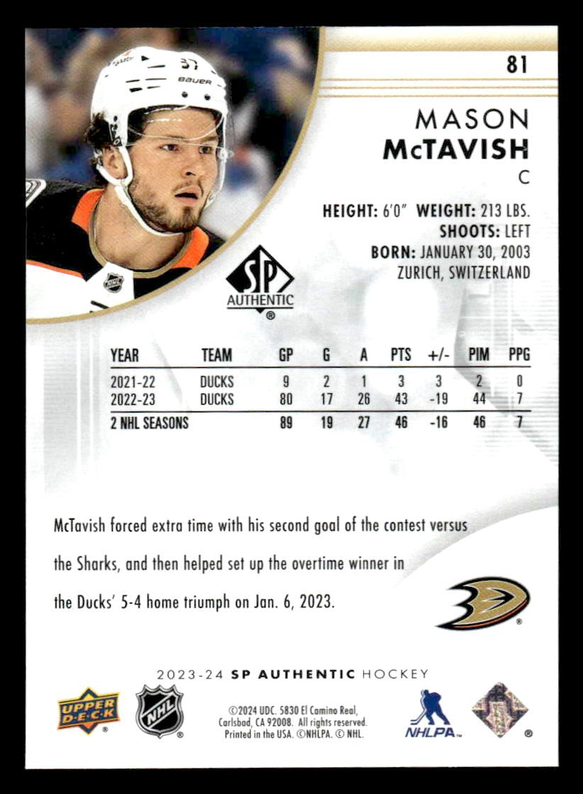 2023-24 SP #81 Mason McTavish