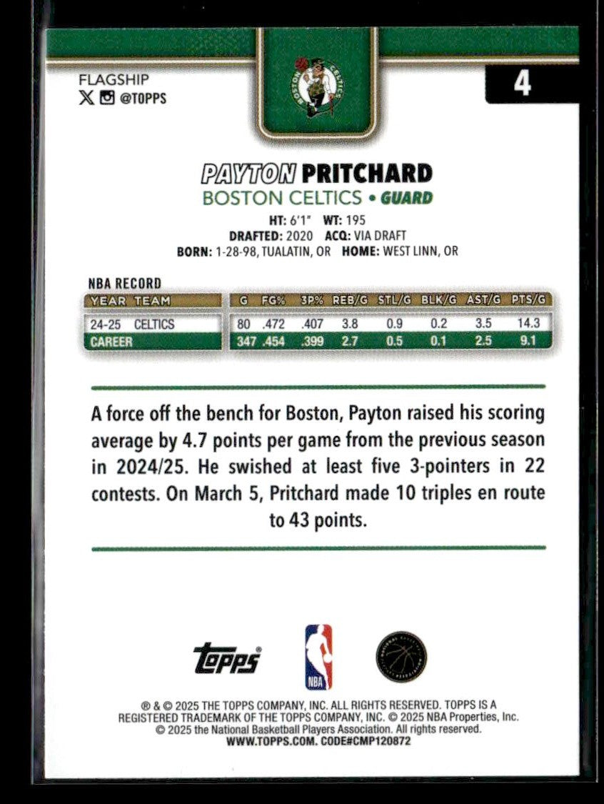 2025-26 Topps #4 Payton Pritchard