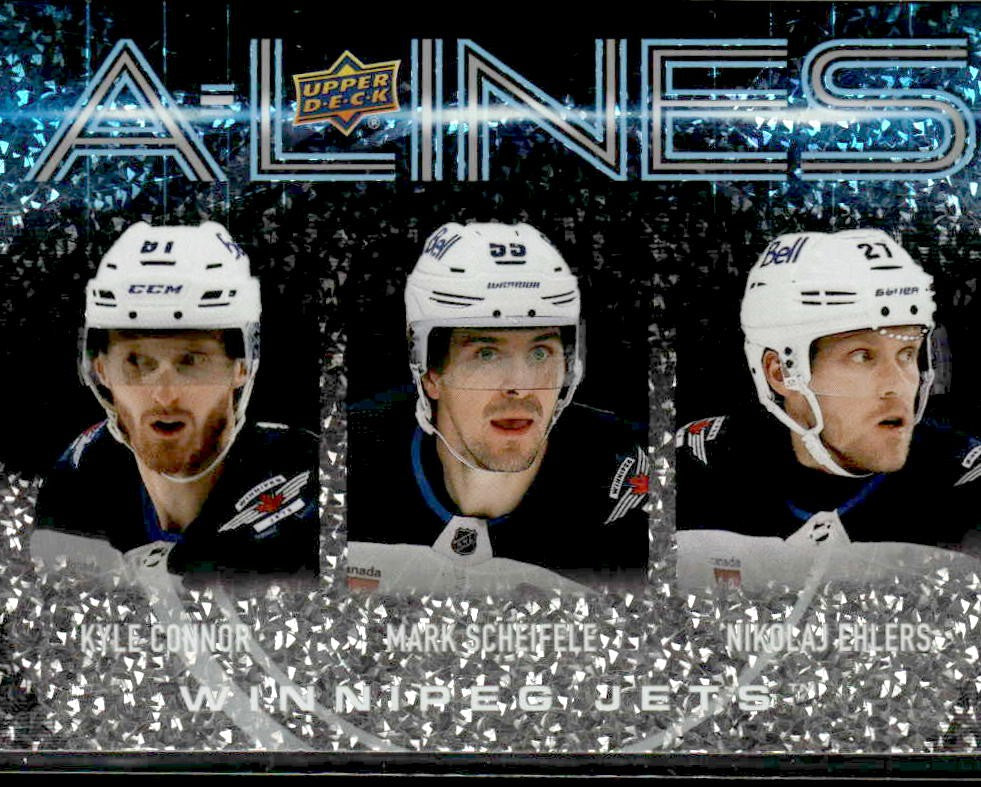 2024-25 Upper Deck #AL-32 Kyle Connor / Mark Scheifele / Nikolaj Ehlers A-Lines