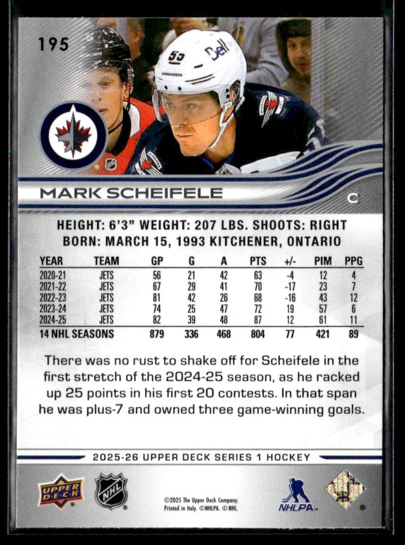 2025-26 Upper Deck #195 Mark Scheifele