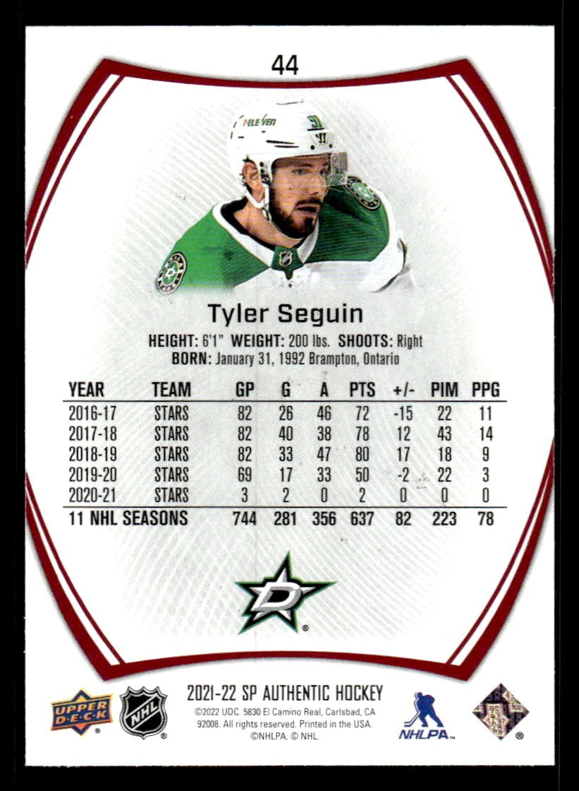 2021-22 SP Authentic #44 Tyler Seguin Limited Red