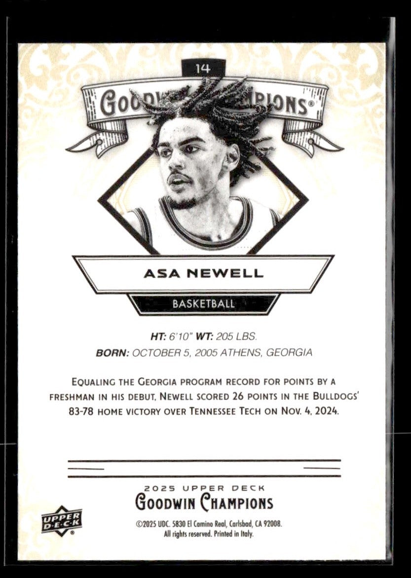 2025 Upper Deck Goodwin Champions #14 Asa Newell