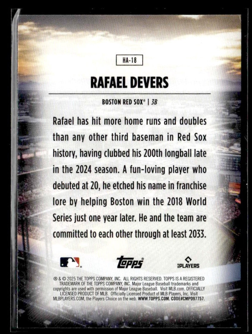 2025 Topps #HA-18 Rafael Devers Home Field Advantage