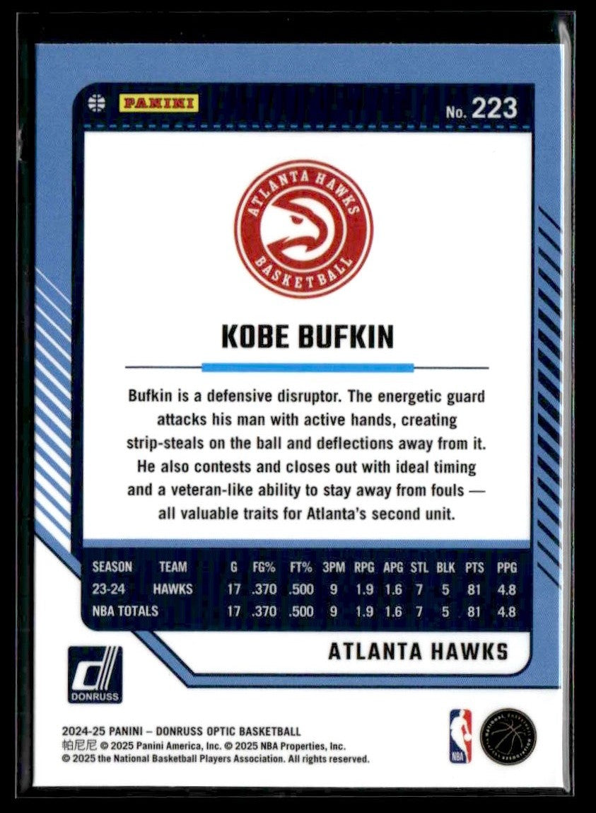 2024-25 Donruss Optic #223 Kobe Bufkin