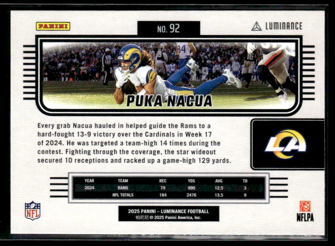 2025 Panini Luminance #92 Puka Nacua