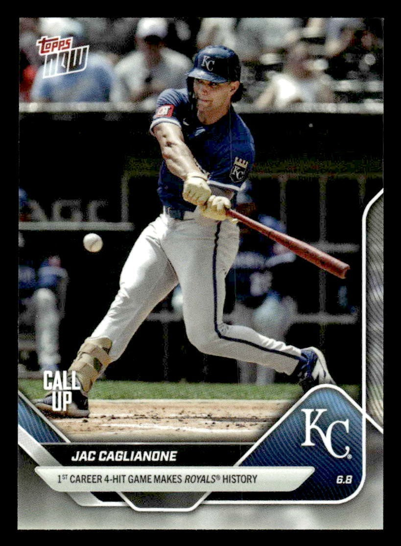 2025 Topps Now #275 Jac Caglianone 1st Career 4 Hit Game Makes Royals History