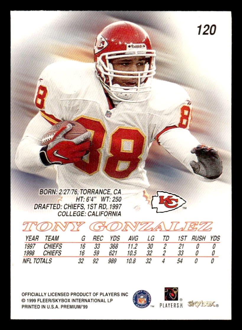 1999 SkyBox Premium #120 Tony Gonzalez
