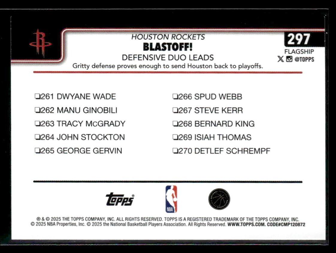 2025-26 Topps #297 Blastoff!: Defensive Duo Leads