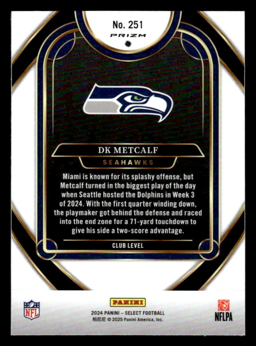 2024 Panini Select #251 DK Metcalf Silver Prizm