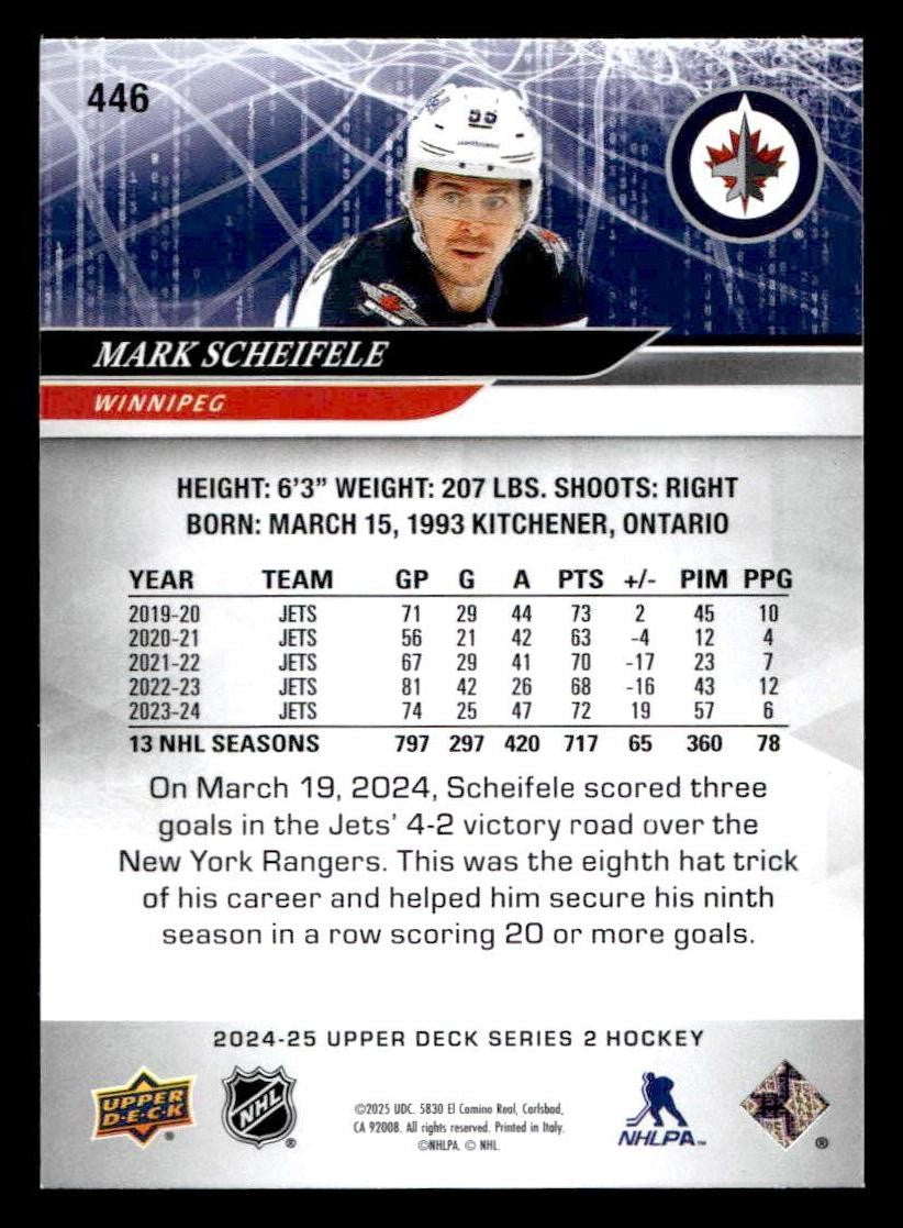 2024-25 Upper Deck #446 Mark Scheifele