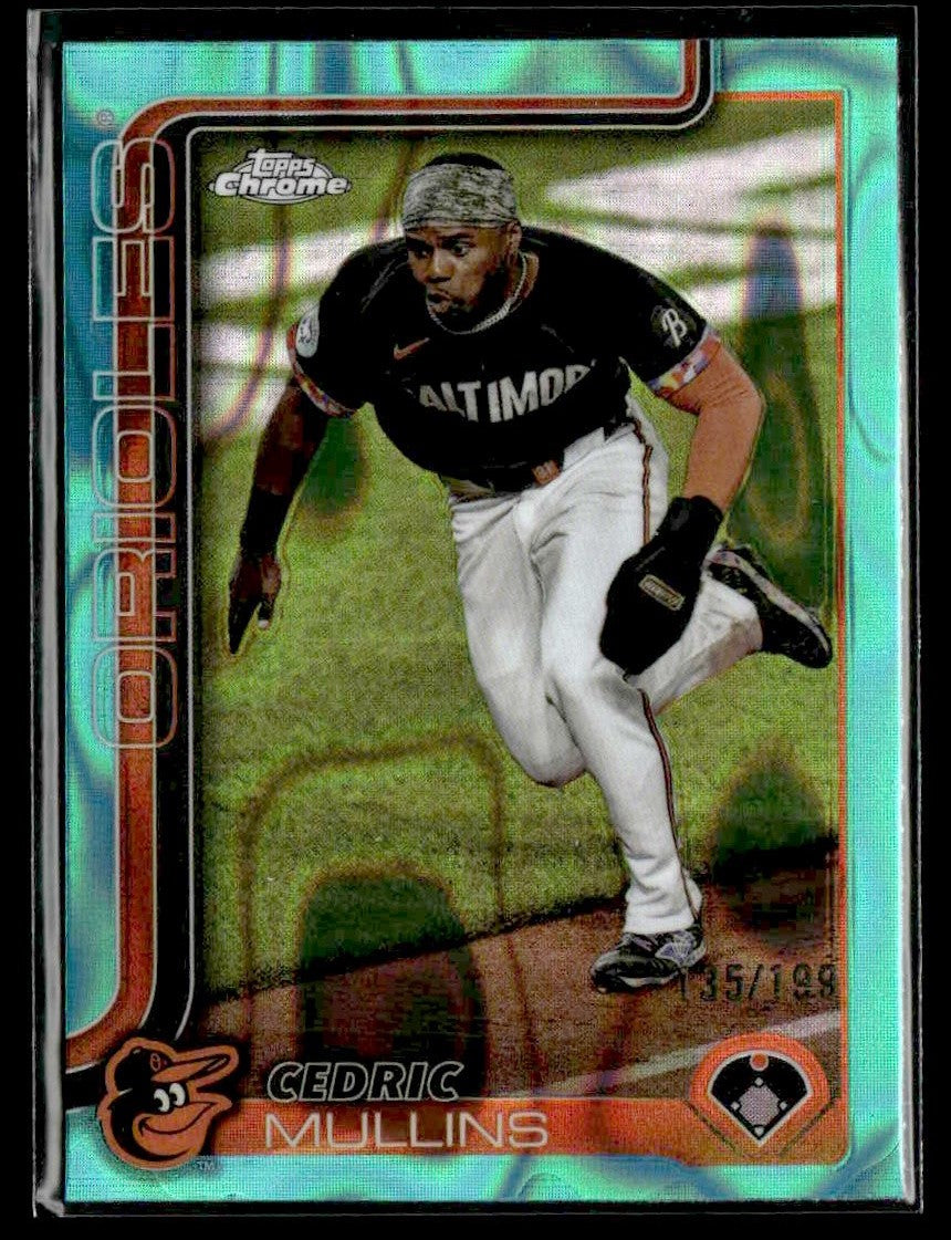 2025 Topps Chrome #5 Cedric Mullins Aqua Lava Refractors #/199