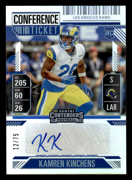 2024 Panini Contenders Football FOTL #178 Kamren Kinchens Conference Ticket #/75