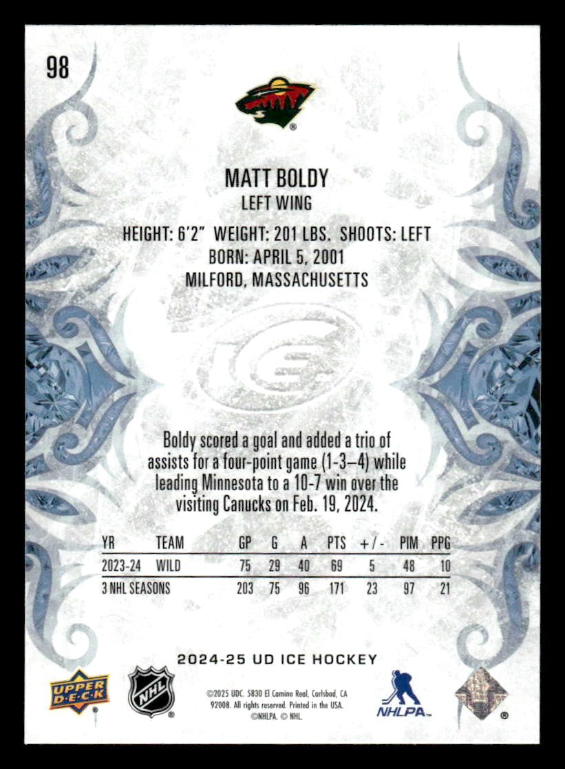 2024-25 Upper Deck Ice #98 Matt Boldy