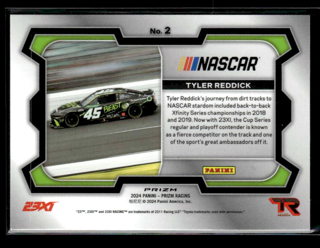 2024 Panini Prizm #2 Tyler Reddick White Sparkle