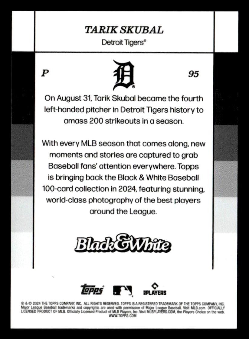 2024 Topps Black & White #95 Tarik Skubal