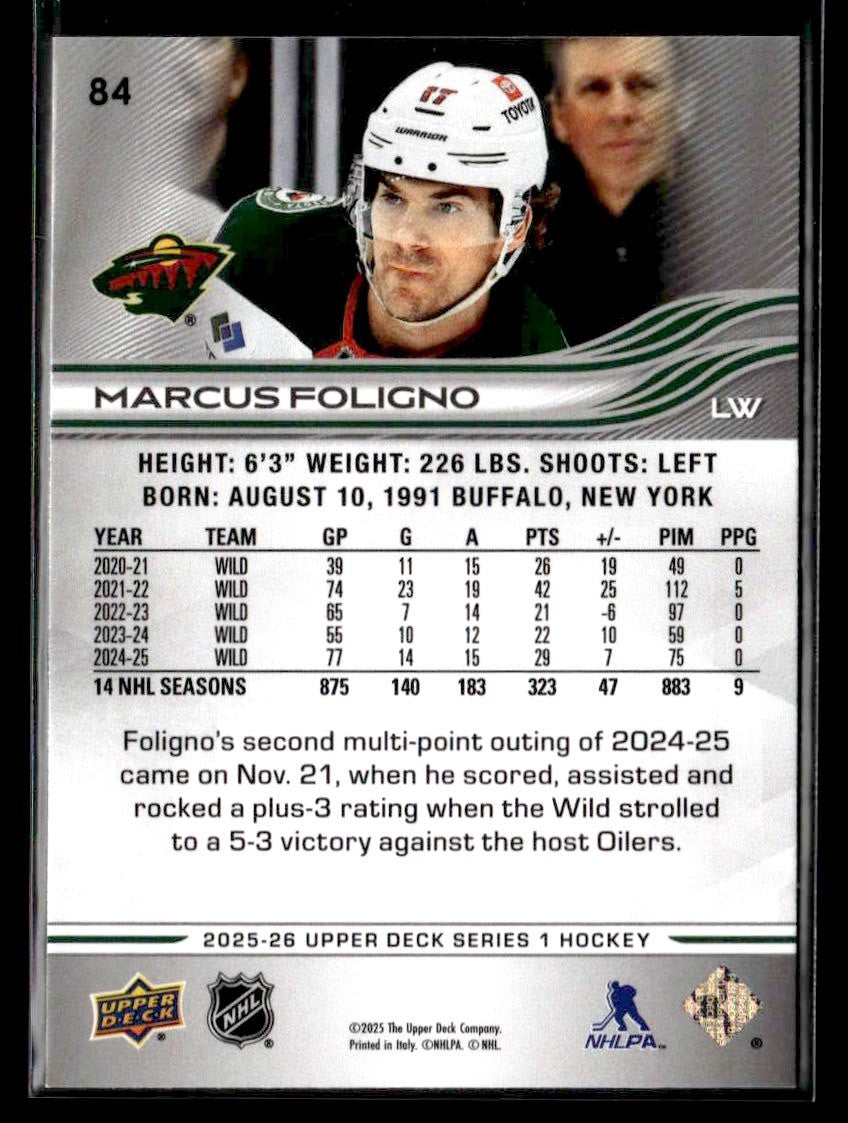 2025-26 Upper Deck #84 Marcus Foligno