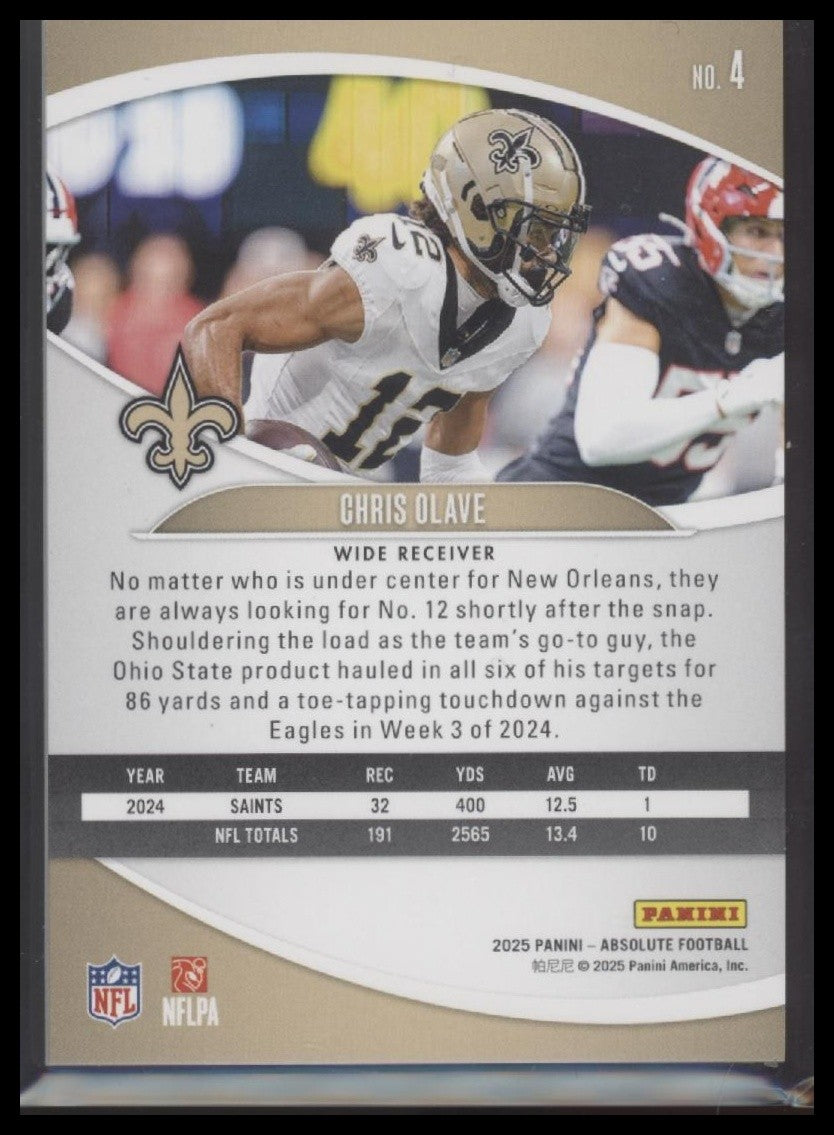 2025 Panini Absolute #4 Chris Olave Spectrum