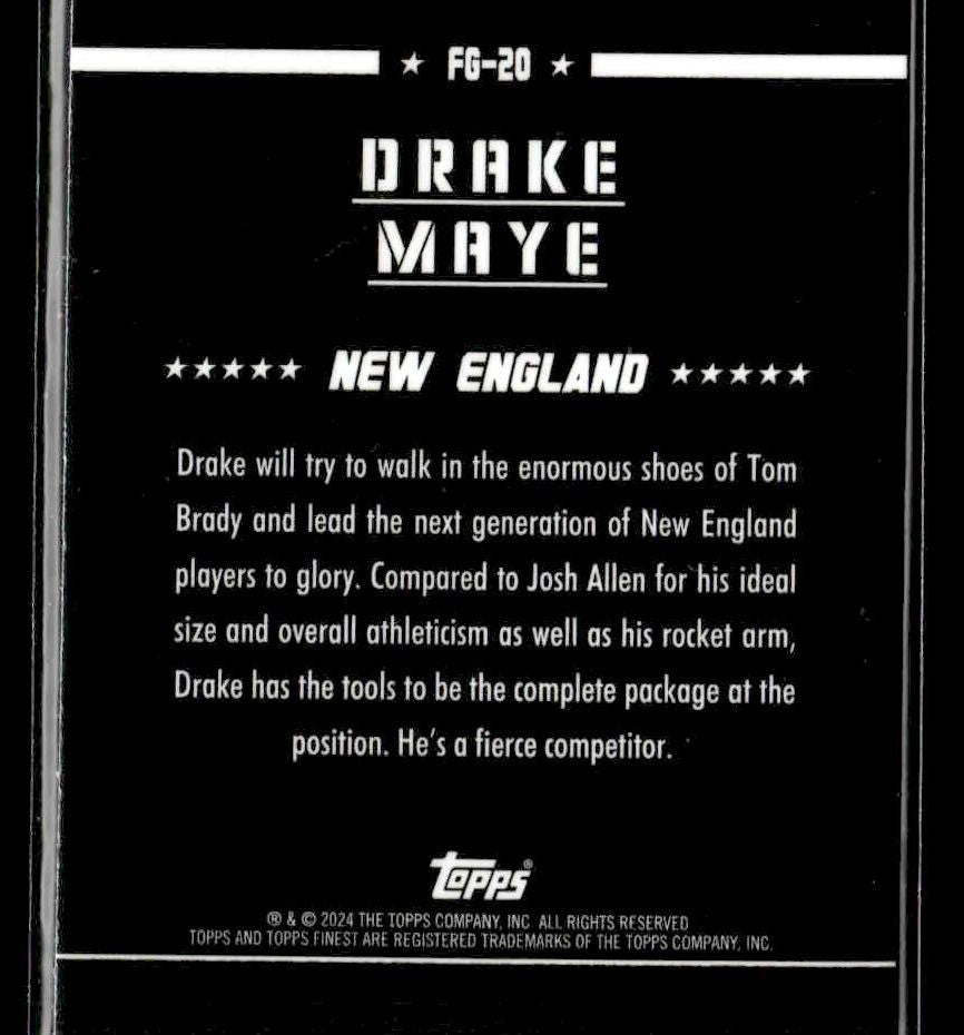 2024 Finest #FG-20 Drake Maye Field Generals