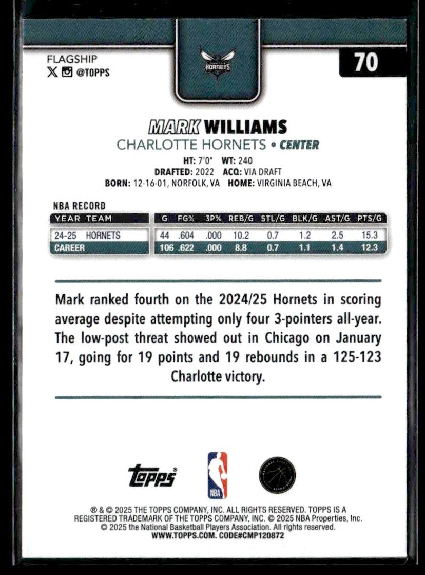 2025-26 Topps #70 Mark Williams