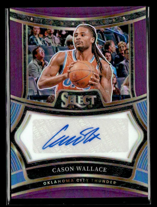 2024-25 Panini Select #SIG-CAS Cason Wallace Signatures Purple Prizms #/75