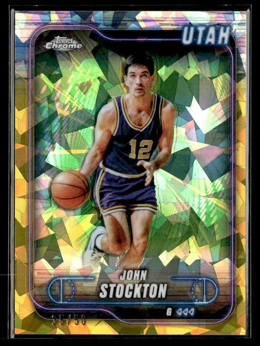 2024-25 Topps Chrome Sapphire #46 John Stockton Gold Sapphire #35/50