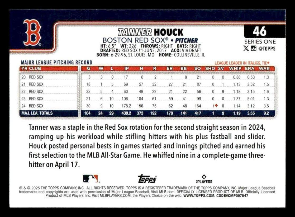 2025 Topps #46 Tanner Houck