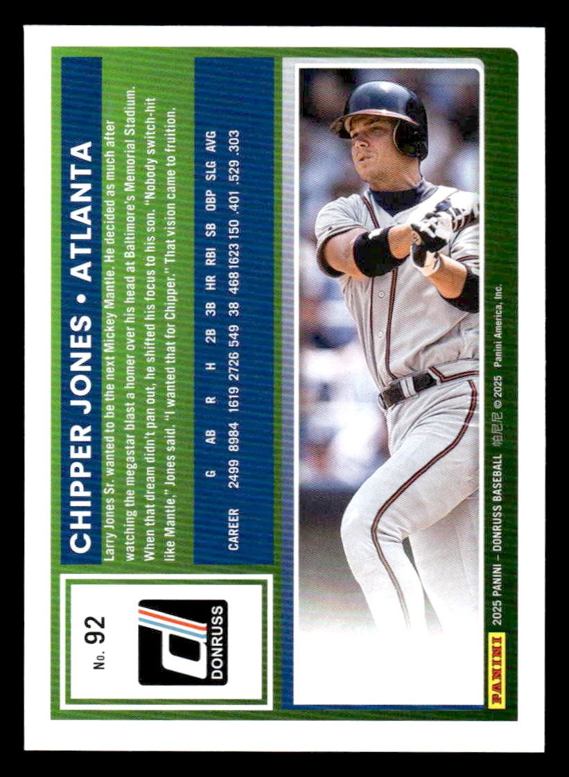 2025 Donruss #92 Chipper Jones