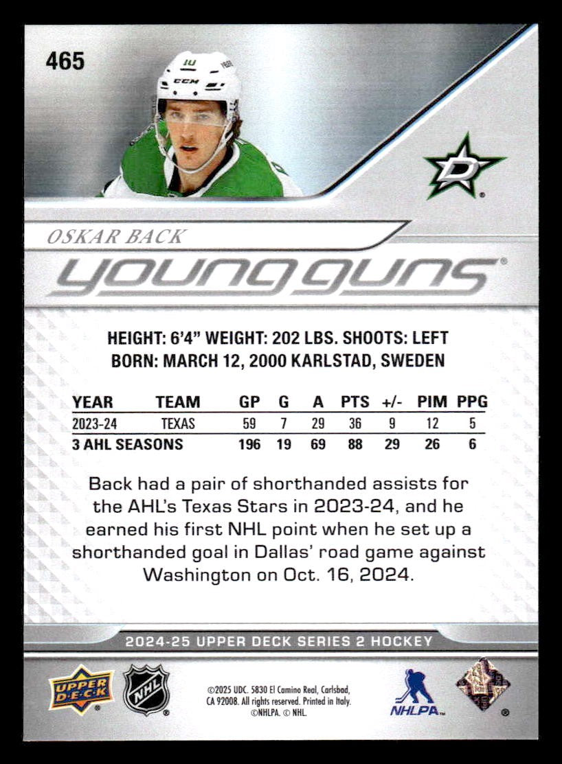 2024-25 Upper Deck #465 Oskar Back