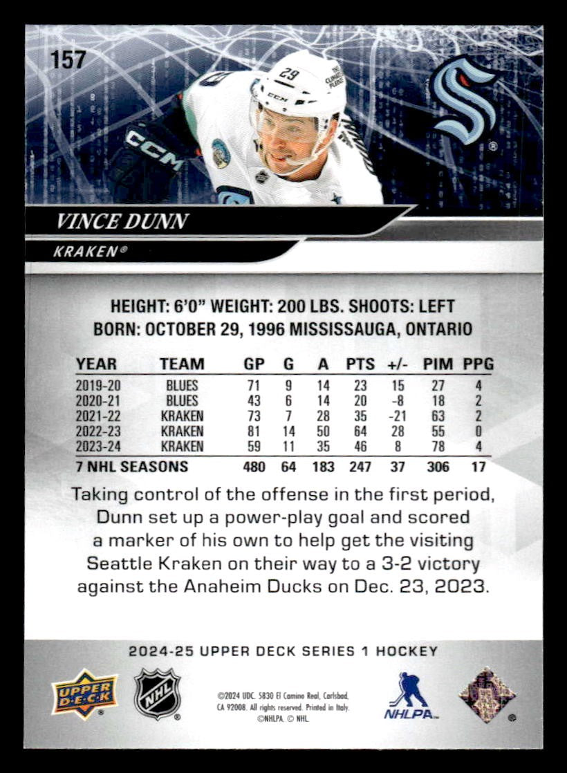 2024-25 Upper Deck #157 Vince Dunn