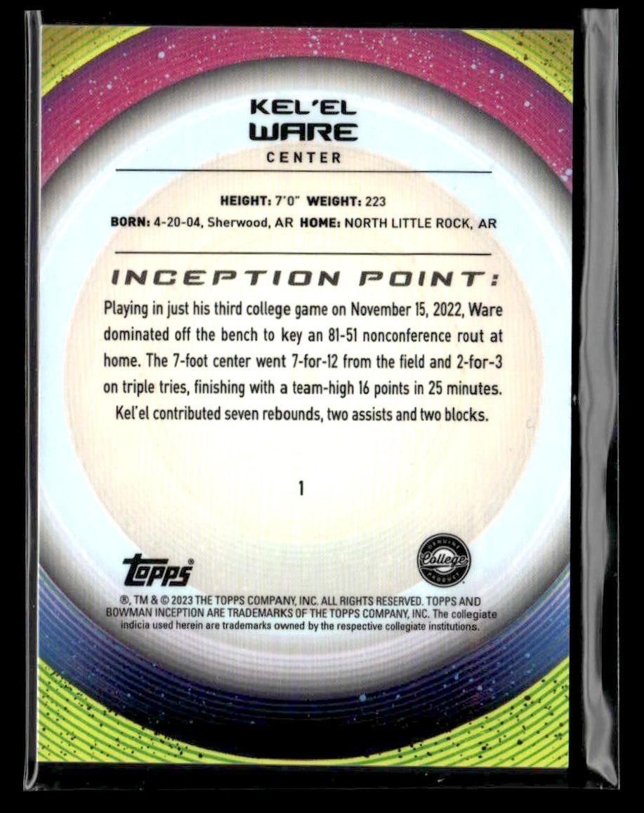 2022-23 Bowman University Inception #1 Kel'el Ware