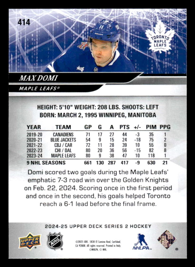 2024-25 Upper Deck #414 Max Domi