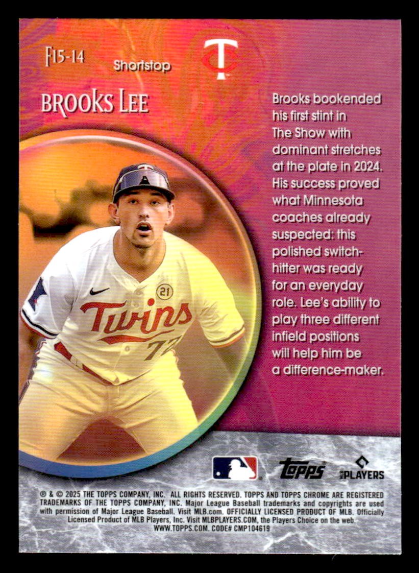 2025 Topps Chrome #F15-14 Brooks Lee Fortune 15