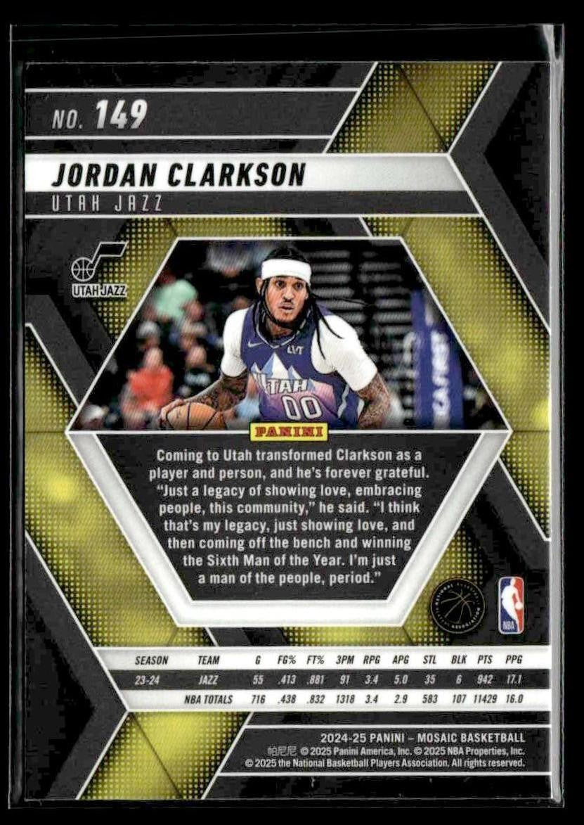 2024-25 Panini Mosaic #149 Jordan Clarkson