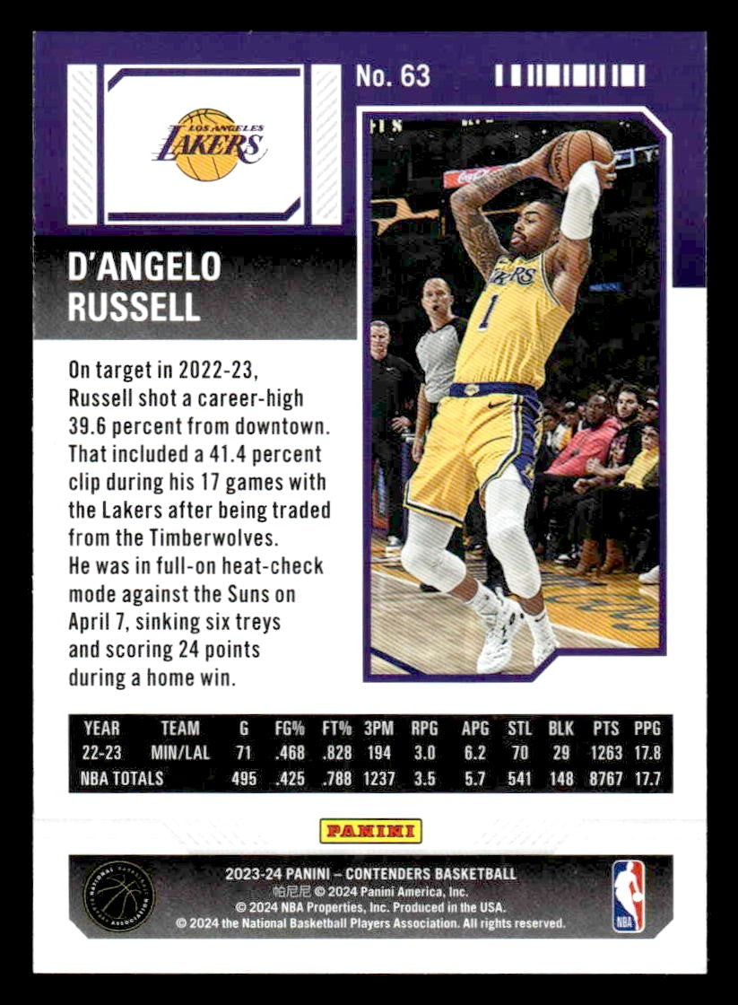 2023-24 Panini Contenders #63 D'Angelo Russell
