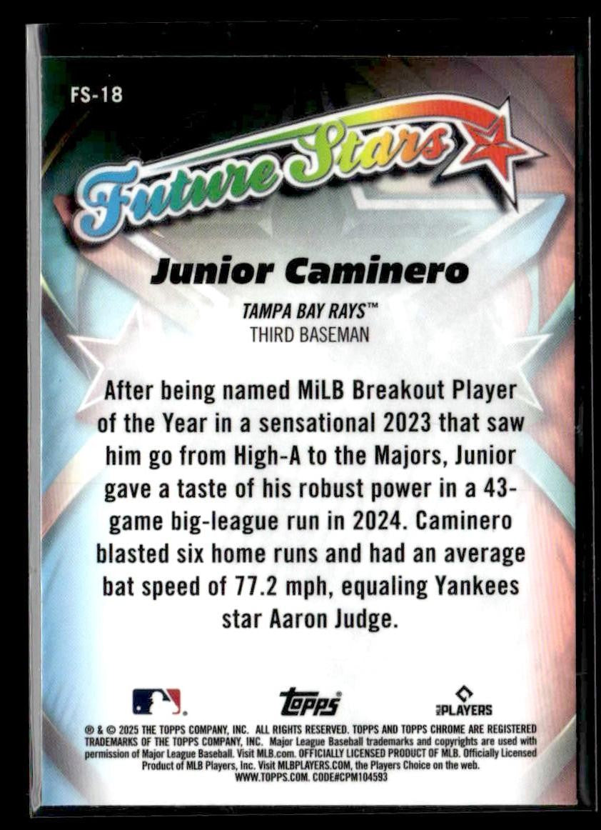 2025 Topps Chrome #FS-18 Junior Caminero Future Stars