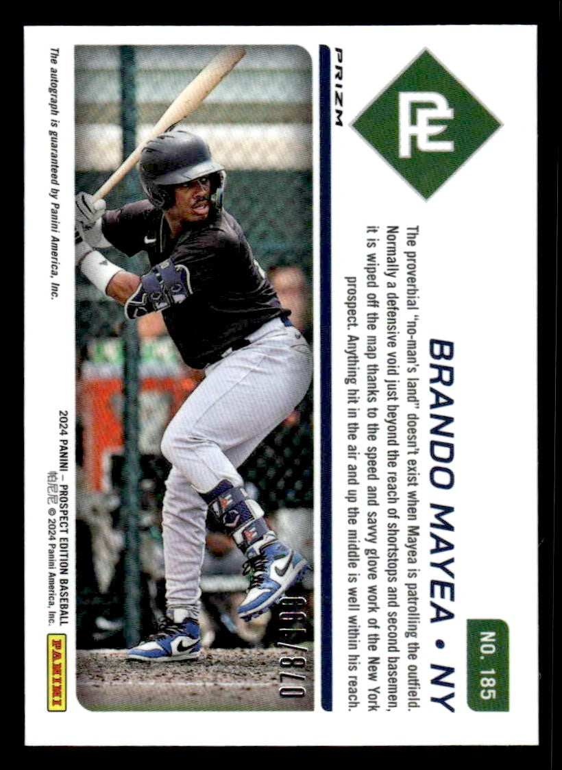 2024 Panini Prospect Edition #185 Brando Mayea Red Signatures Holo #/199