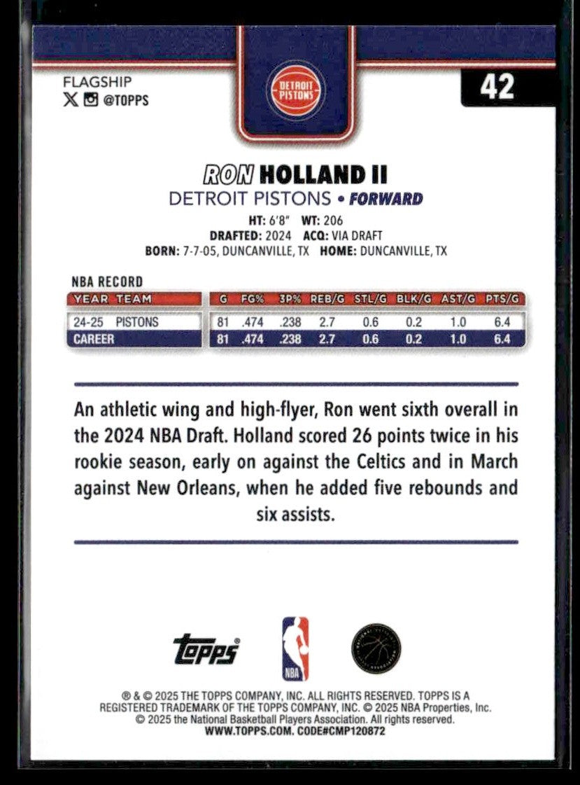 2025-26 Topps #42 Ron Holland II