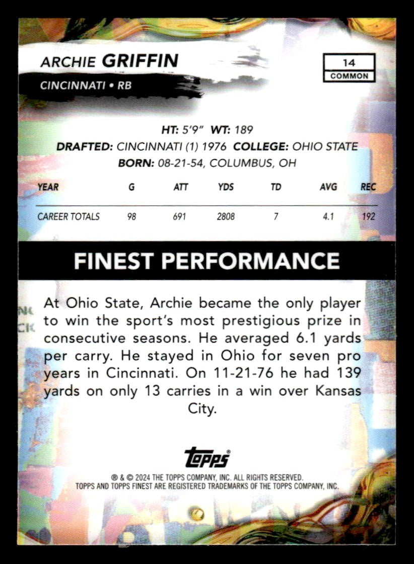 2024 Finest #14 Archie Griffin