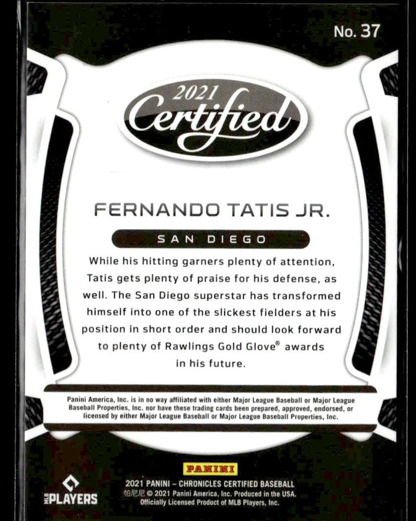 2021 Panini Chronicles #37 Fernando Tatis Jr. Certified Mirror Blue #97/99