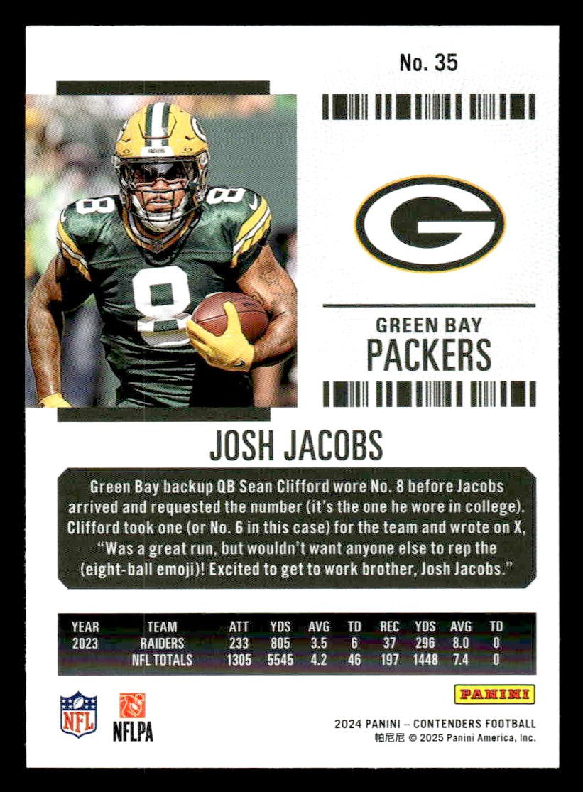2024 Panini Contenders Football Mojo #35 Josh Jacobs