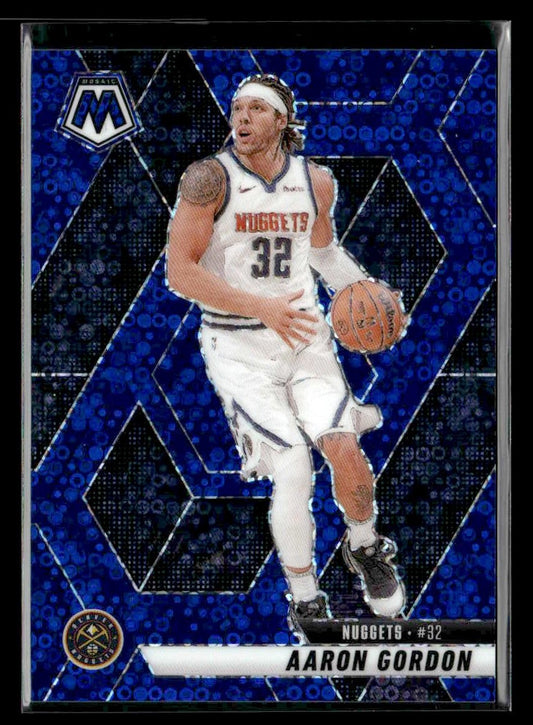 2024-25 Panini Mosaic #90 Aaron Gordon Fast Break Blue Mosaic #/85