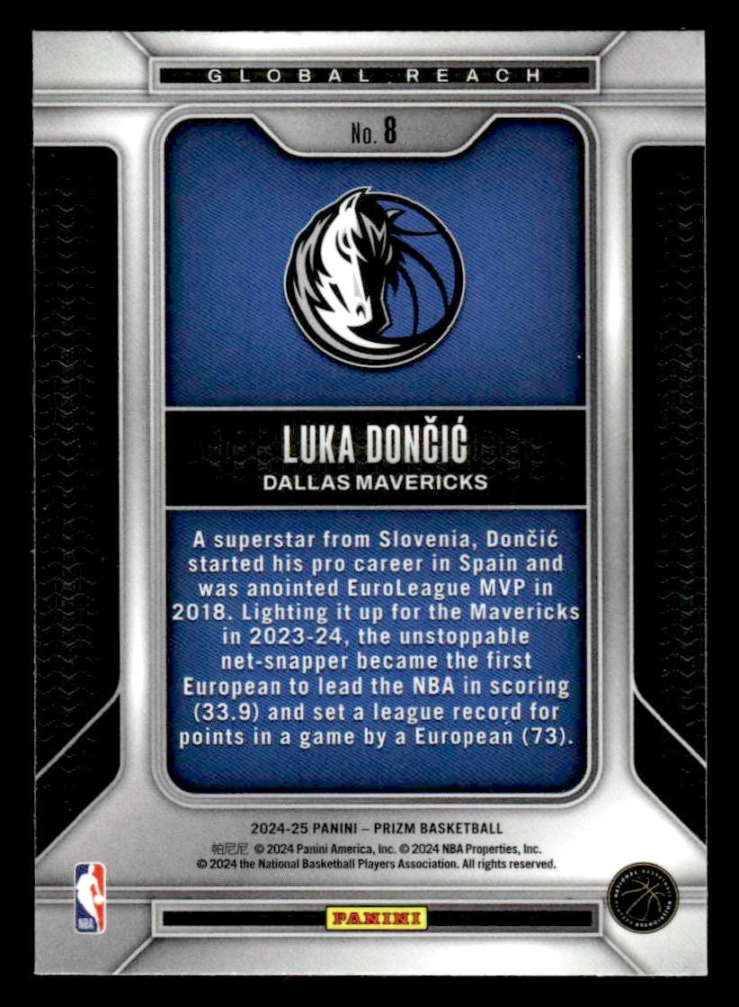 2024-25 Panini Prizm #8 Luka Doncic Global Reach