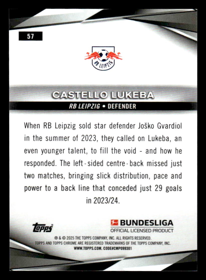 2025 Topps Chrome Bundesliga #57 Castello Lukeba