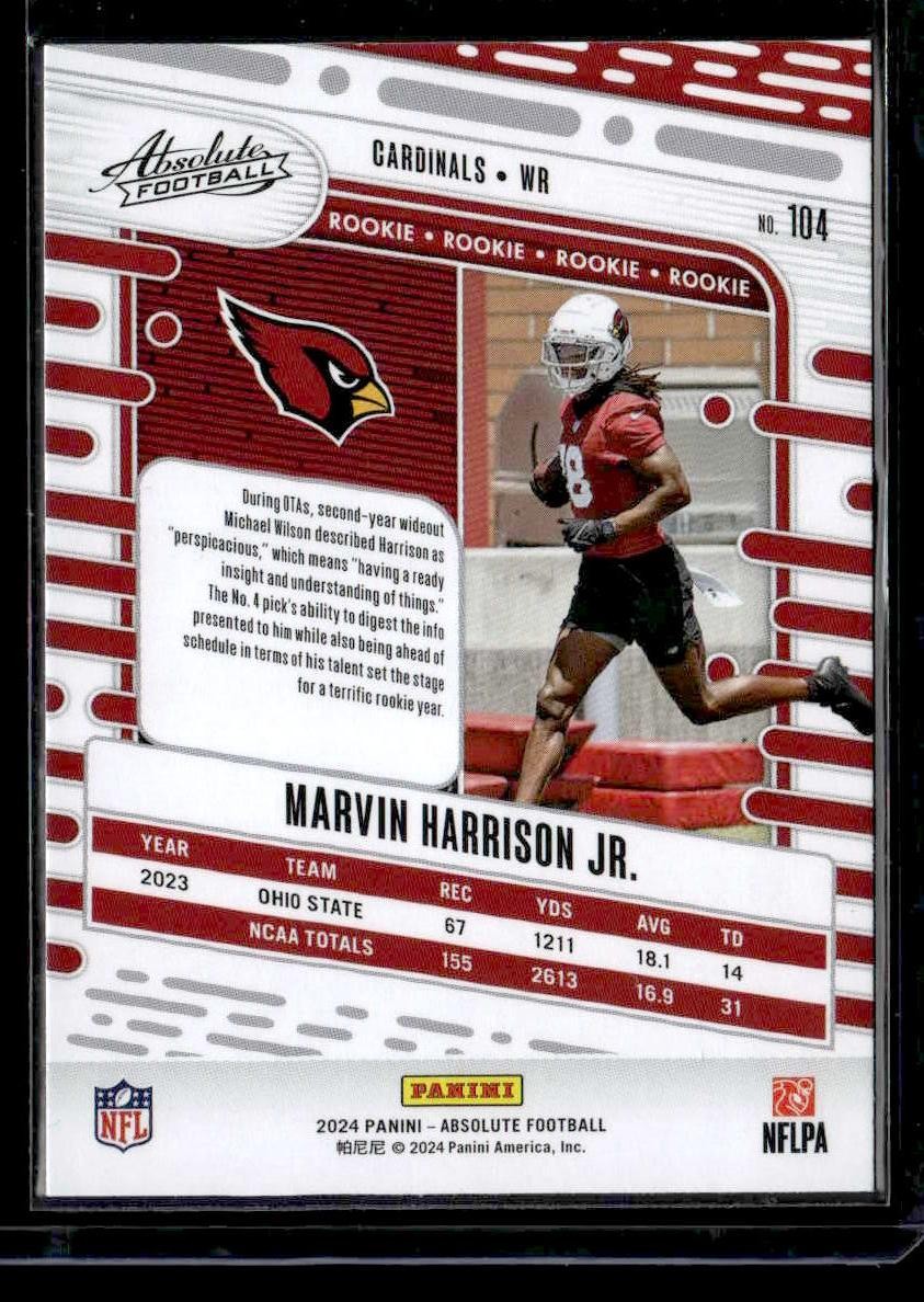 2024 Panini Absolute #104 Marvin Harrison Jr. Green
