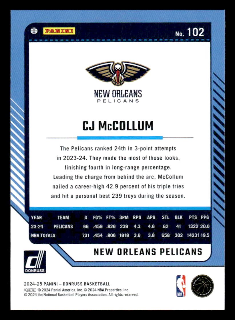 2024-25 Donruss #102 CJ McCollum
