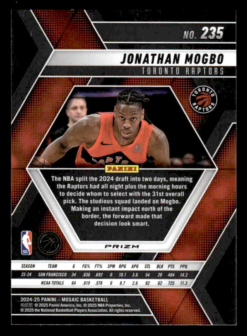 2024-25 Panini Mosaic #235 Jonathan Mogbo Silver